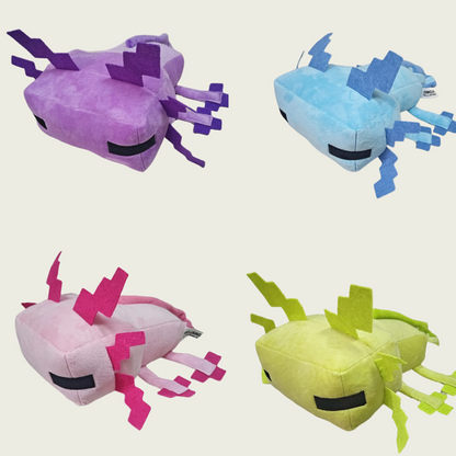 Digital Axolotl Plushie Pixel Stuffed Animal
