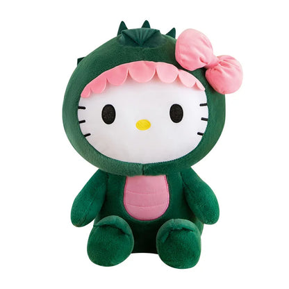 Kitty Cat with Green Dinosaur Costume Plushie Stuffed Animal