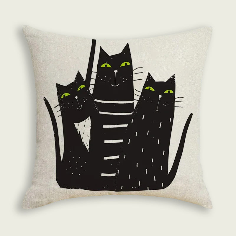 3 Wise Tall Cats Plush Pillow Case