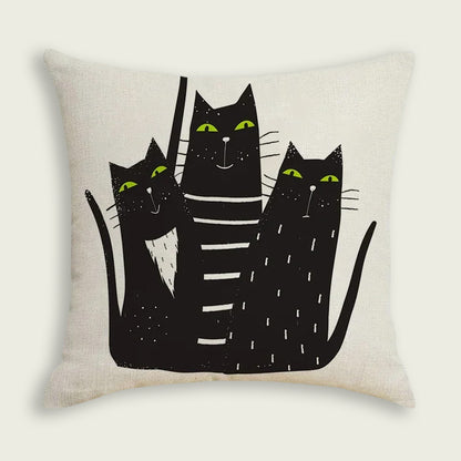 3 Wise Tall Cats Plush Pillow Case