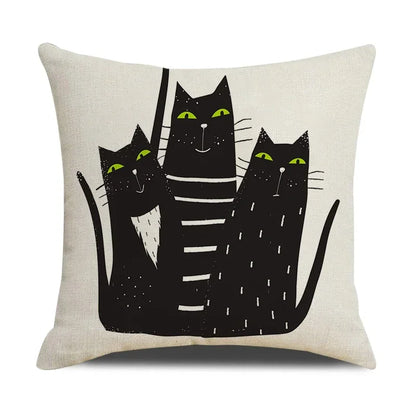 3 Wise Tall Cats Plush Pillow Case