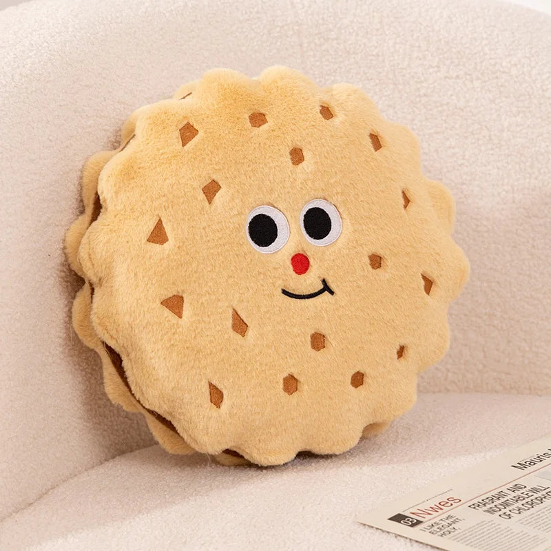 Round Biscuit Cookie Plush Pillow Cushion