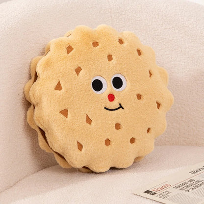 Round Biscuit Cookie Plush Pillow Cushion