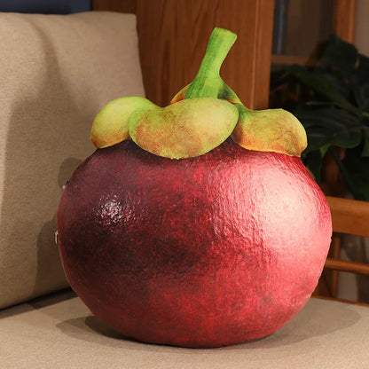 Mangosteen Printed Fruit Plush Cushion