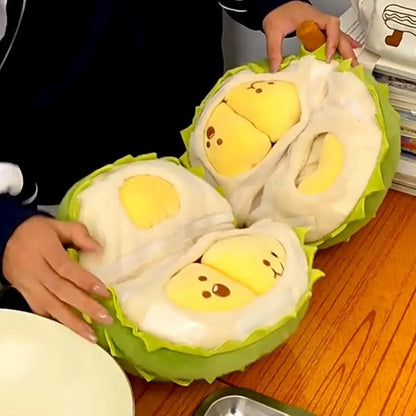 Splittable Durian Plushie with Detachable Durian Meat Sections