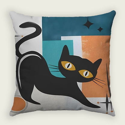 Chic Yoga Cat Pose Plush Pillow Case