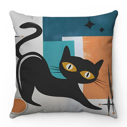 Chic Yoga Cat Pose Plush Pillow Case
