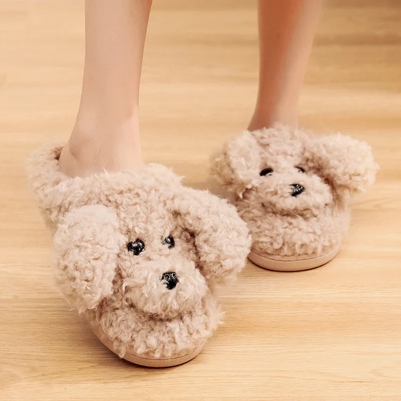 Toy Poodle Plush Slippers