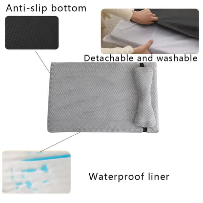 Plush Dog Mattress Pad with Bone Pillow