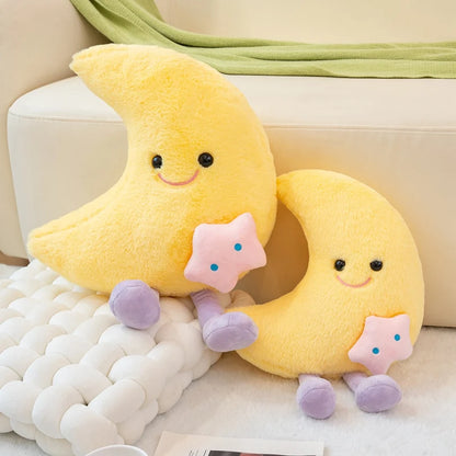 Smiling Waxing Crescent Moon Plushie