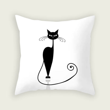 Slender Cat Plush Pillow Case