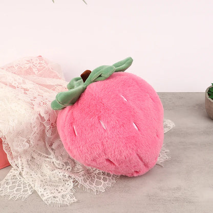 Pink Strawberry Plush with White Seeds