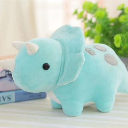 Ice Blue Baby Triceratops Stuffed Animal Plushie