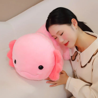 Big Head Axolotl Plushie Stuffed Toy