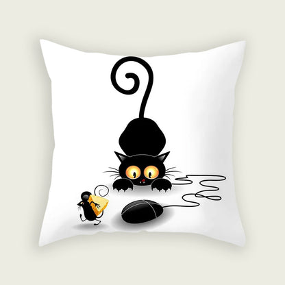 Cat Mice & Cheese Plush Pillow Case