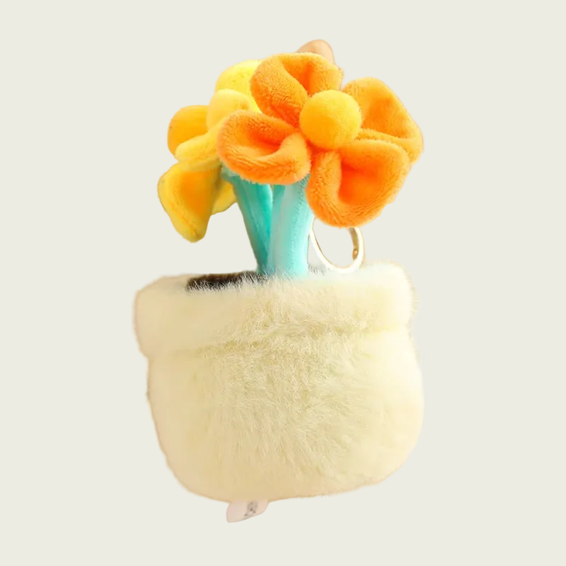 Multi-Color Potted Plush Plant Keychain