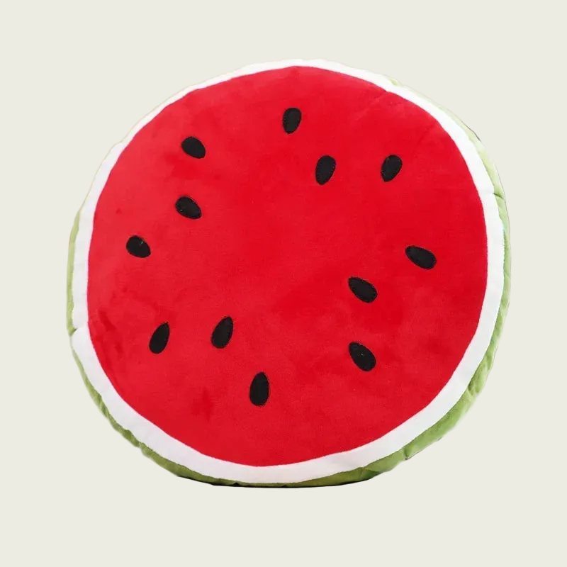 Black Seeded Watermelon Round Slice Plush
