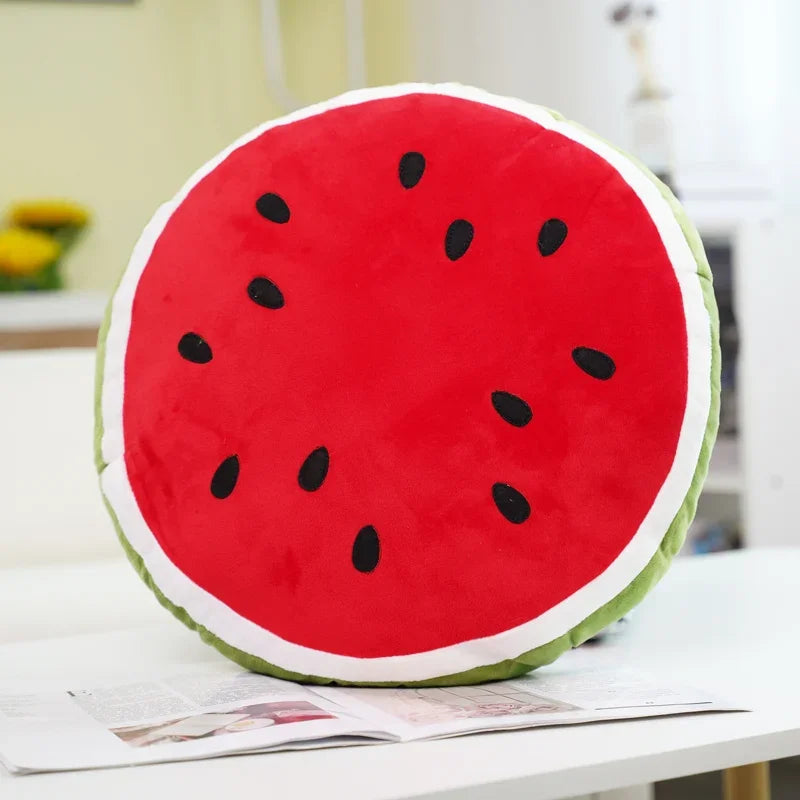 Black Seeded Watermelon Round Slice Plush