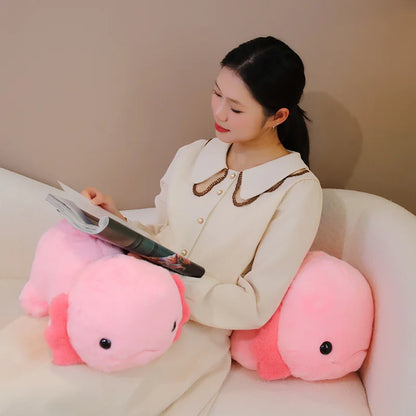 Big Head Axolotl Plushie Stuffed Toy