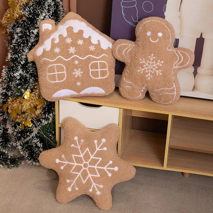 Snowflake Chestnut Brown Plush Pillow