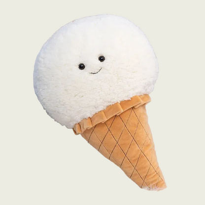 Vanilla Ice Cream Scoop on a Cone