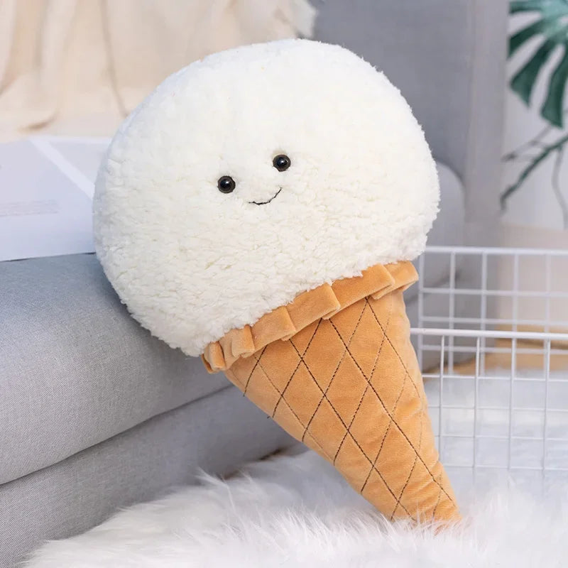 Vanilla Ice Cream Scoop on a Cone