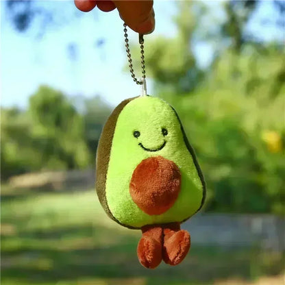 Mini Avocado Cartoon Plushie Keychain