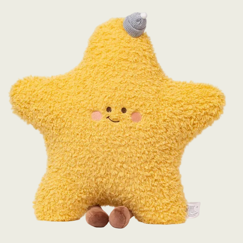 Smiling Star with Gray Beanie Plushie