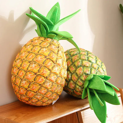 Golden-Yellow Realistic Plush-Textured Pineapple