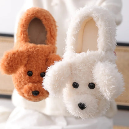 Toy Poodle Plush Slippers