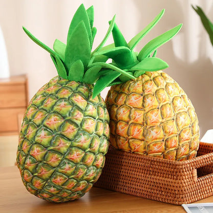 Golden-Yellow Realistic Plush-Textured Pineapple