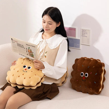 Round Biscuit Cookie Plush Pillow Cushion