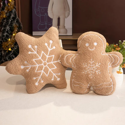 Snowflake Chestnut Brown Plush Pillow