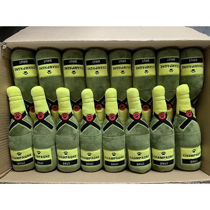 Brut Champagne Dog Plushie Squeaker Toy