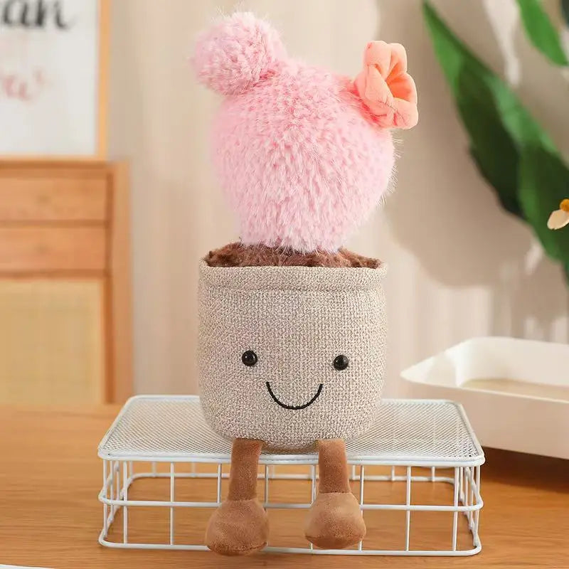 Barrel Bunny Ears Cactus Potted Plant Plushie