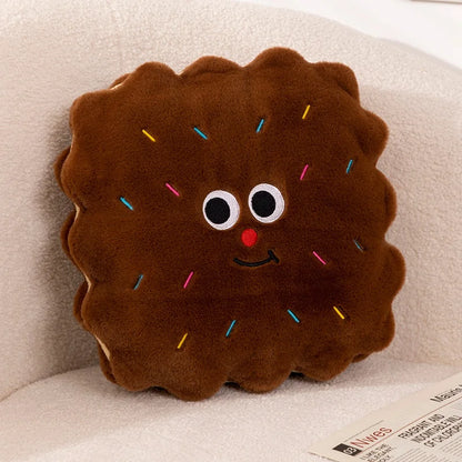 Square Biscuit Cookie Plush Pillow Cushion