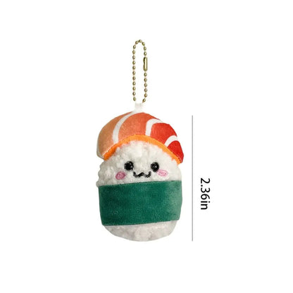 Salmon Temari Sushi with Seaweed Plushie Keychain