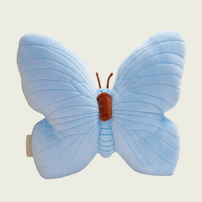 Blue Veined Butterfly Plush Pillow