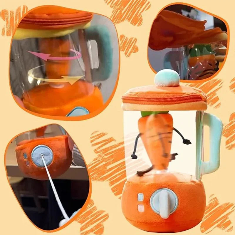 Carrot Plush Smoothie Blender with Drawstring Cord