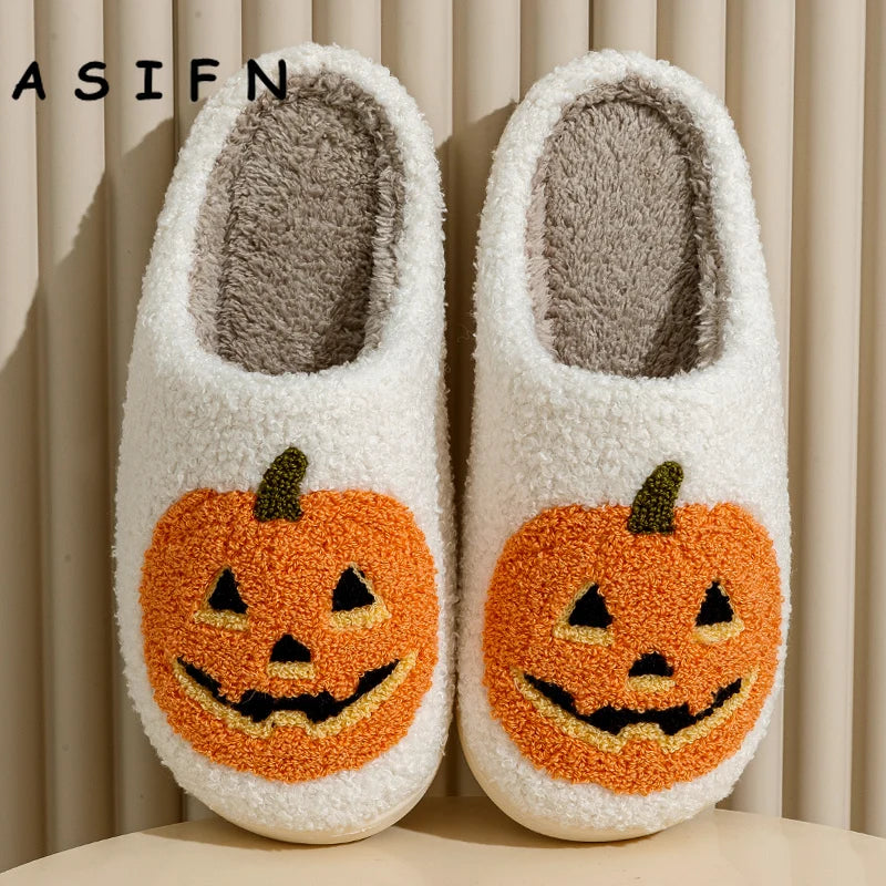 Jack-O'-Lantern Plush Slippers