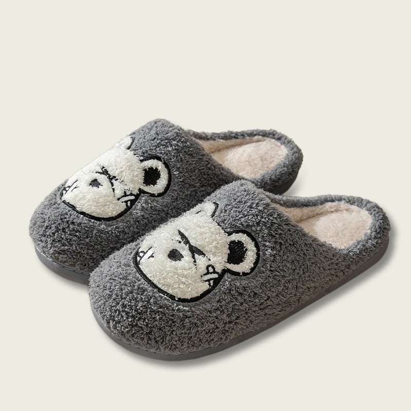 Rough Bear Plush Slippers