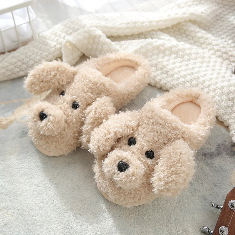 Toy Poodle Plush Slippers