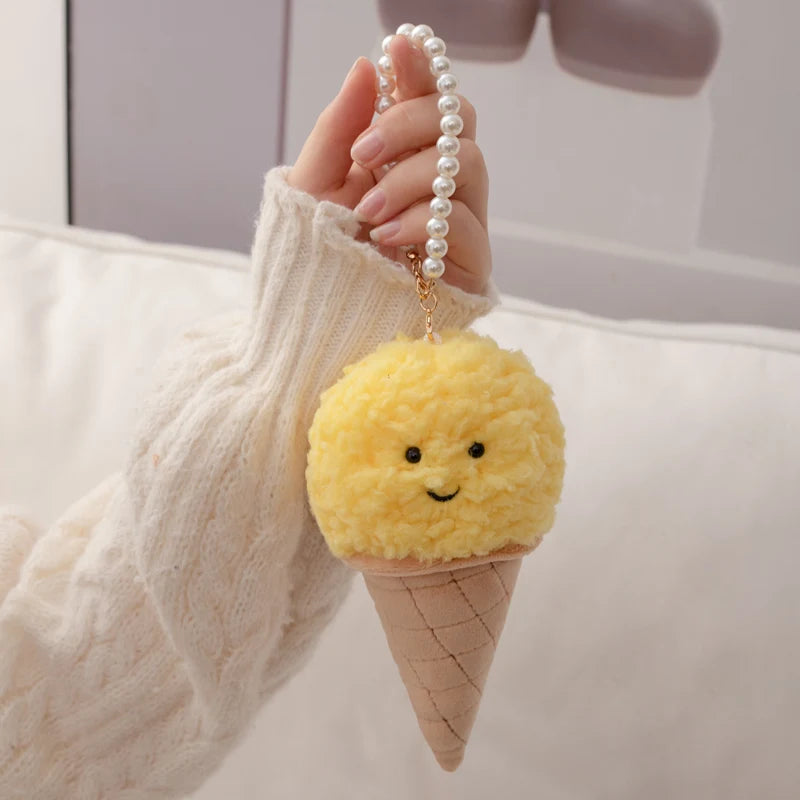 Lemon Ice Cream Cone Keychain