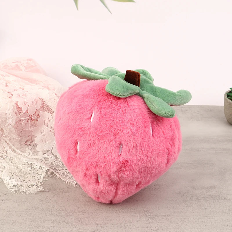 Pink Strawberry Plush with White Seeds
