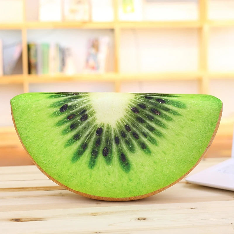 Half Kiwi Slice Printed Fruit Pillow