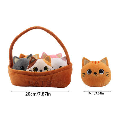 Basket of Cat Plushies