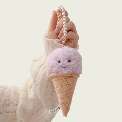 Lavender Ice Cream Cone Keychain