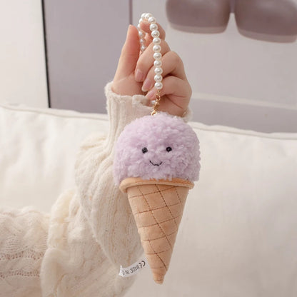 Lavender Ice Cream Cone Keychain