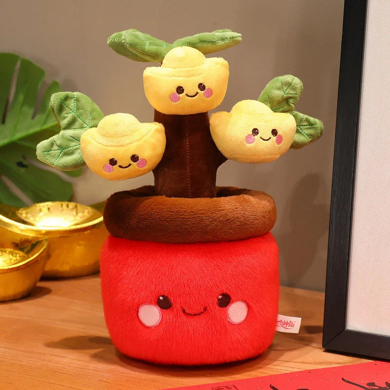 Gold Sycee Ingot Wealth & Prosperity Plushie Tree
