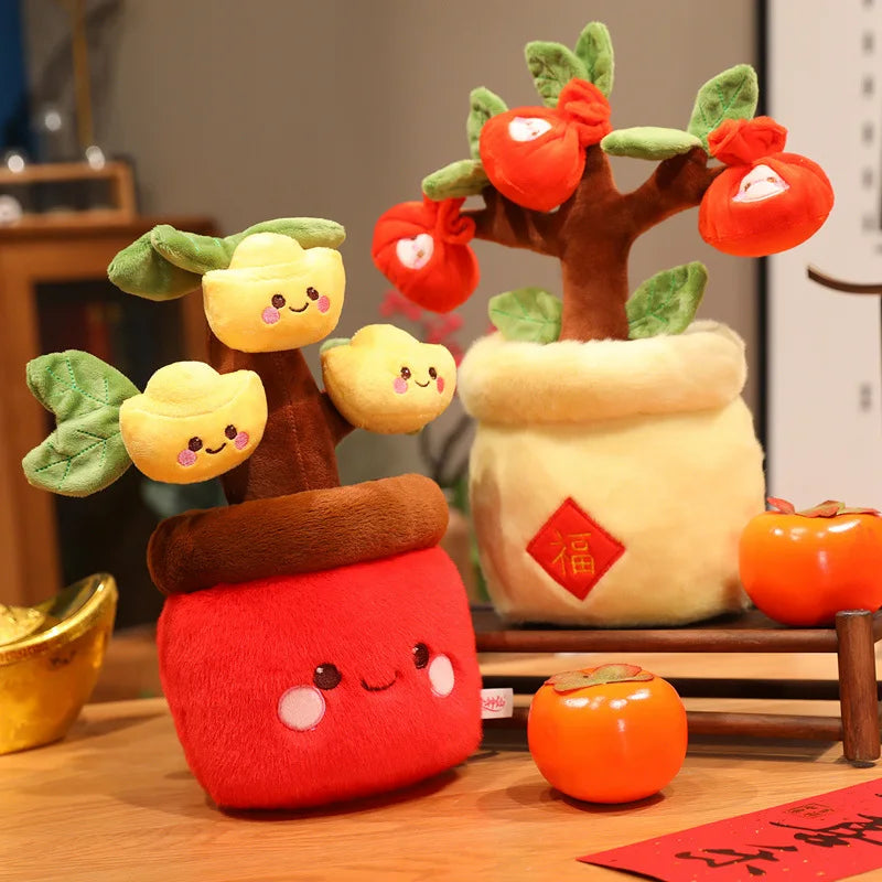 Gold Sycee Ingot Wealth & Prosperity Plushie Tree